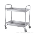 Stainless Steel 2 Tiers Serving Hand Trolley cart